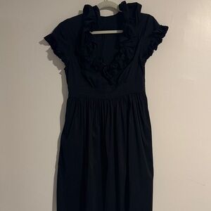 Elegant Black Ruffled Dress